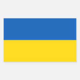 Ukrainian flag. Supporting Ukraine Rektangulärt Klistermärke