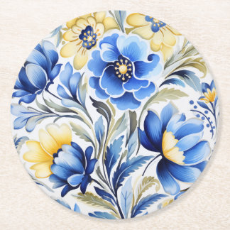 Ukrainian folk art pattern underlägg papper rund