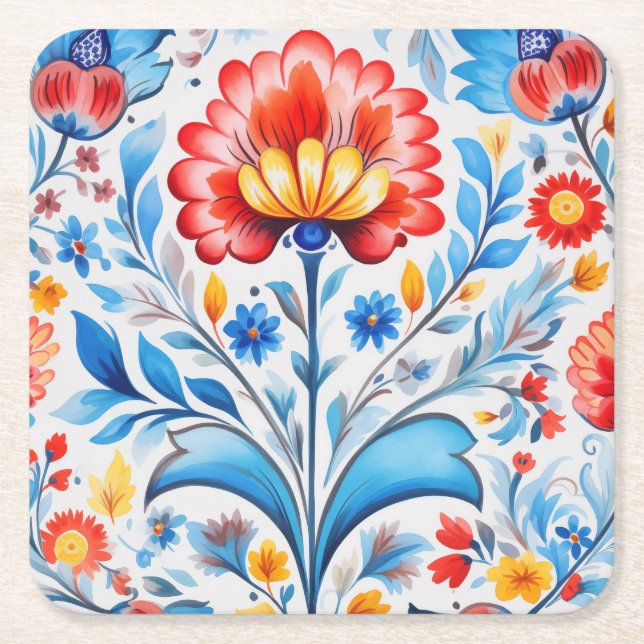 Ukrainian folk art. underlägg papper kvadrat (Framsidan)