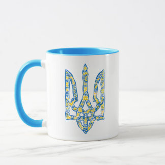 Ukrainian national emblem trident tryzub ethnical mugg
