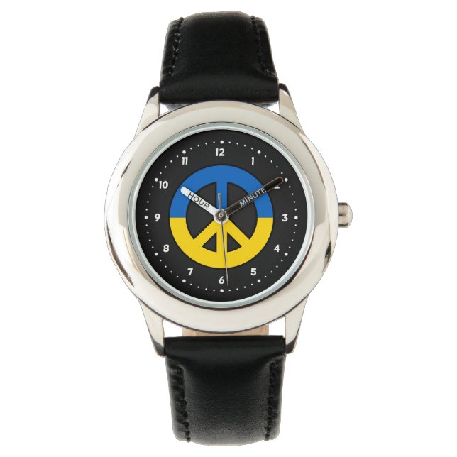 Ukrainian peace sign on a black background armbandsur (Framsida)