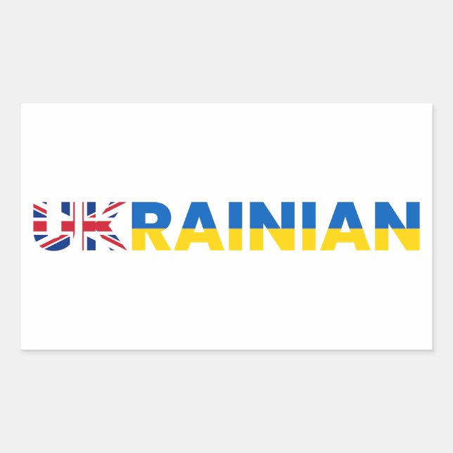 UKrainian Supporter Rektangulärt Klistermärke (Framsida)