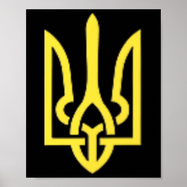 Ukrainian Trident - Ukraine Tryzub Symbol  Poster (Framsidan)