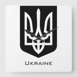 Ukrainias samtida grafiska emblem Tryzub Fyrkantig Klocka