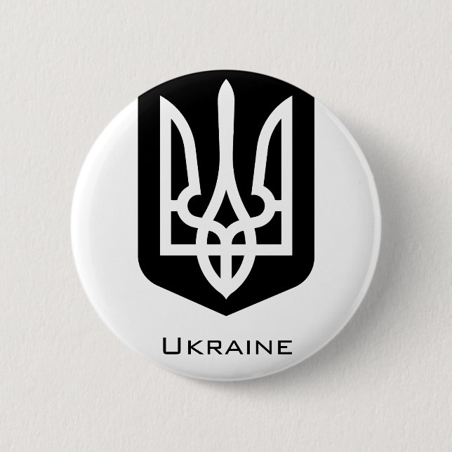 Ukrainias samtida grafiska emblem Tryzub Knapp (Framsida)