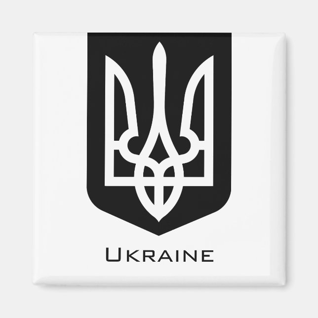 Ukrainias samtida grafiska emblem Tryzub Magnet (Framsidan)