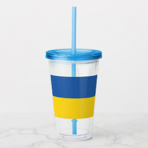 Ukrains flagga knapp take away mugg