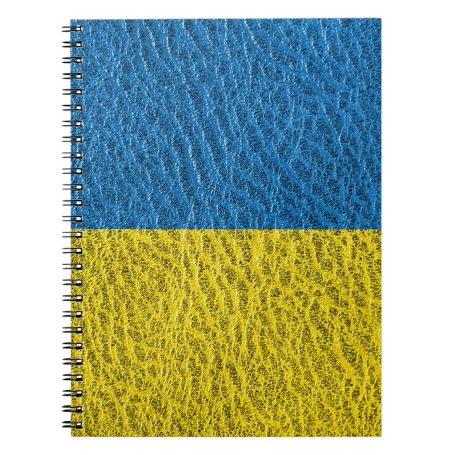Ukrains flagga på läder anteckningsbok (Framsidan)