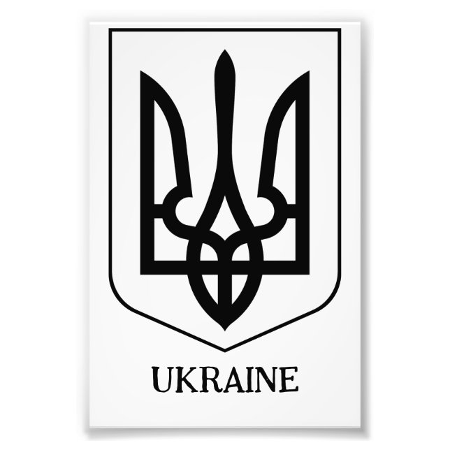 Ukrains statsvapen i minimalistisk konst fototryck (Framsidan)
