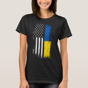 Ukrainsk amerikansk flagg T-Shirt - Stolthet Ukrai