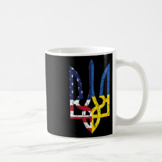 Ukrainsk Amerikansk Flagga Symbol Kärlek Stöd Oss Kaffemugg