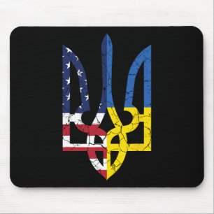 Ukrainsk Amerikansk Flagga Symbol Kärlek Stöd Oss Musmatta