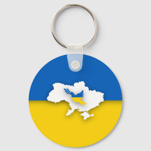 Ukrainsk bikolor flagga, fredsduva nyckelring