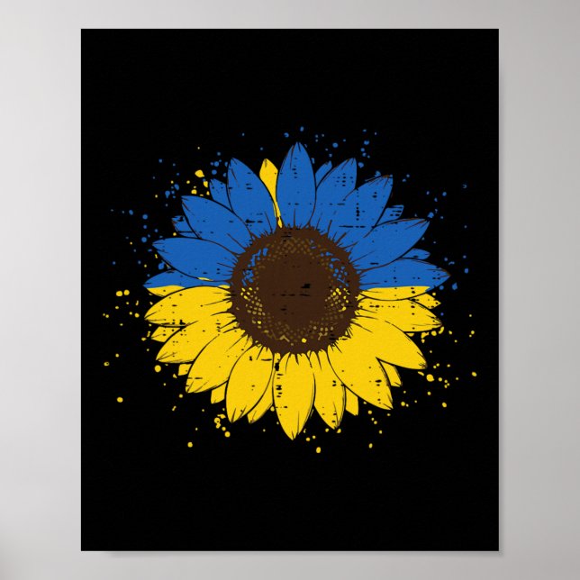 Ukrainsk Blå Gul Solros Ukraina Blomma Män Poster (Framsidan)