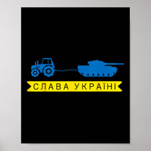 Ukrainsk bonde traktorn stjäl en rysk stridsvagn M Poster