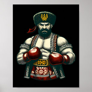 Ukrainsk boxning Ukraina Kozak boxare män Poster