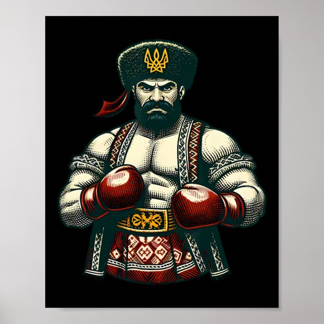 Ukrainsk boxning Ukraina Kozak boxare män  Poster (Framsidan)
