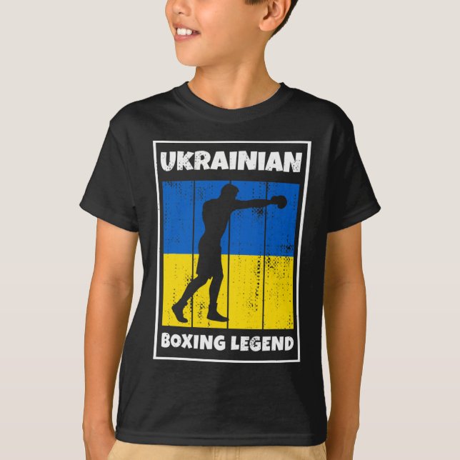Ukrainsk boxningslegend med flagga för Ukraina box T Shirt (Framsida)