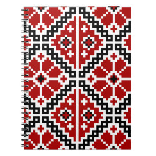 Ukrainsk broderi anteckningsbok med spiral