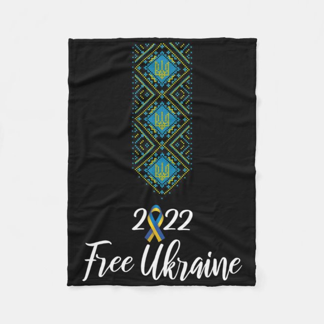 Ukrainsk broderi Vyshyvanka för män Stöd Fr Fleecefilt (Framsidan)