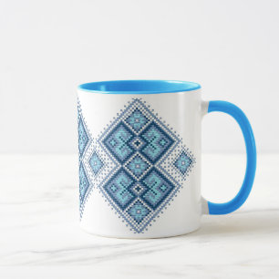 Ukrainsk broderiblåttvyshyvanka mugg