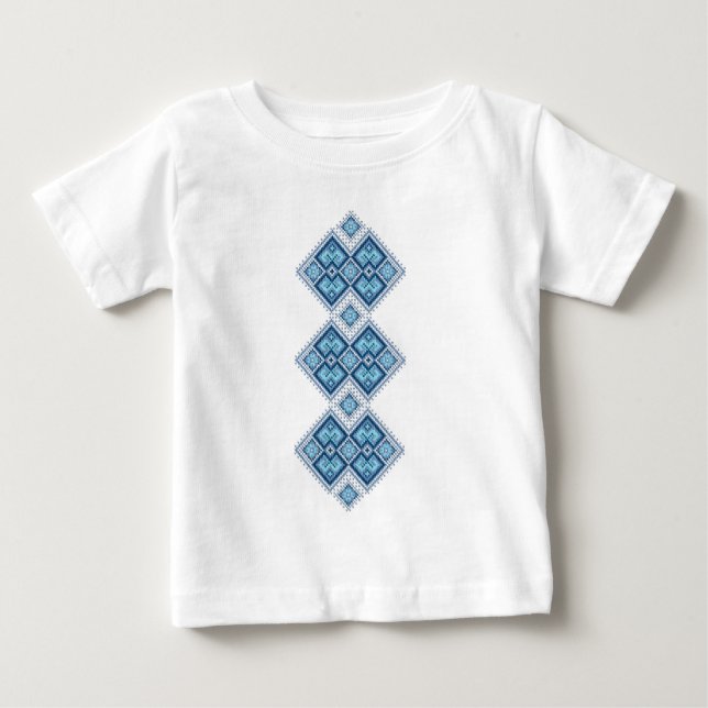 Ukrainsk broderiblåttvyshyvanka tee shirt (Framsida)