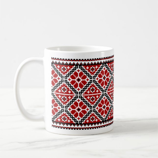 Ukrainsk brodery (vyshyvanka) mugg (Vänster)