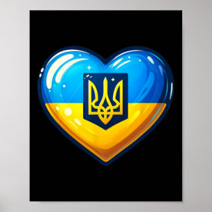Ukrainsk Bynner-fan Ukrainsk flagg Konst Sött hjär Poster