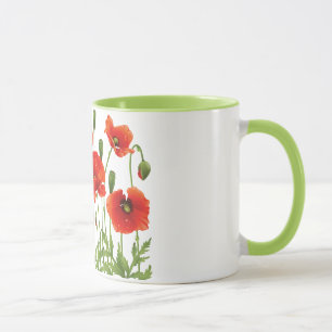 Ukrainsk design för röd vallmokaffemugg mugg