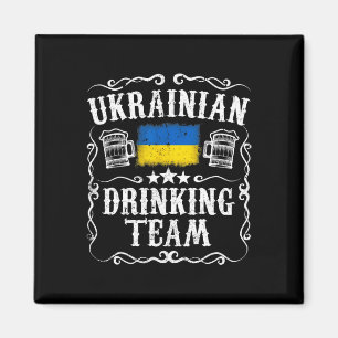 Ukrainsk drickande team T-shirt rolig ukrainsk fla Magnet