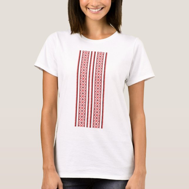 Ukrainsk Embroidery Vyshyvanka Shirt T Shirt (Framsida)