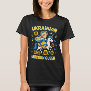 Ukrainsk enhörningsdrottning flicka solros stolthe t shirt