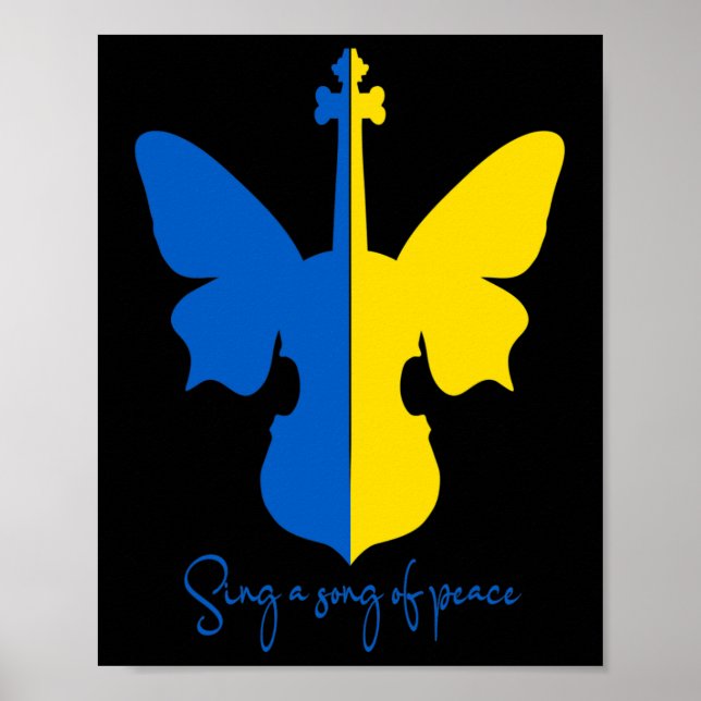 Ukrainsk Fjäril Violin Fred I Ukraina Musik  Poster (Framsidan)