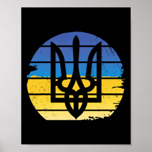 Ukrainsk flagg Trehjulströja Pro Ukraina Militär Poster