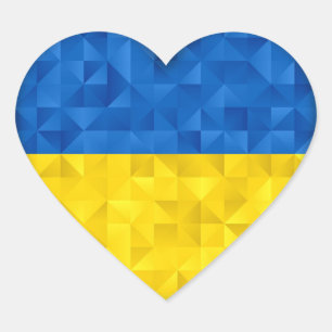 Ukrainsk flagga. Kärlek till Ukraina. Stöd. Ark me Hjärtformat Klistermärke