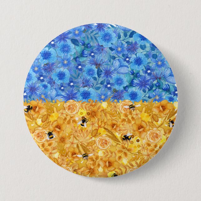 ukrainsk Flagga-knapp Knapp (Framsida)