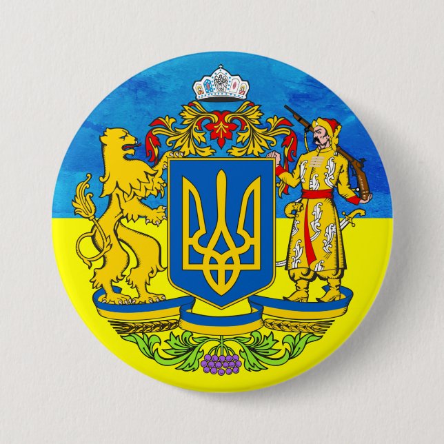 ukrainsk Flagga-knapp Knapp (Framsida)