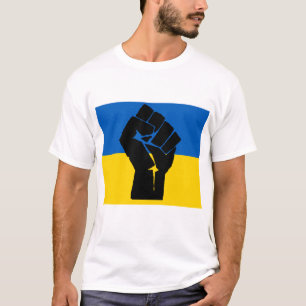 Ukrainsk flagga med den svart näven tee