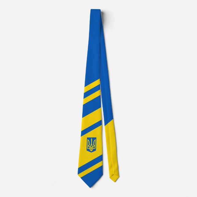 Ukrainsk flagga. Vapen. Truzyb. Slipsknut Slips (Framsida)