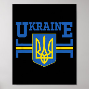 Ukrainsk flagga vintage arv 5 poster