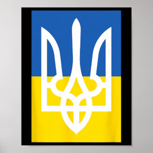 Ukrainsk flagga vintage arv poster