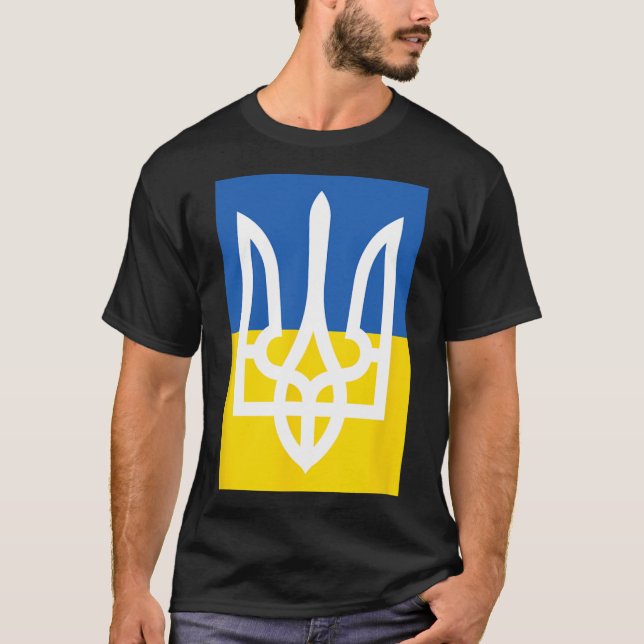 Ukrainsk flagga vintage arv  t shirt (Framsida)