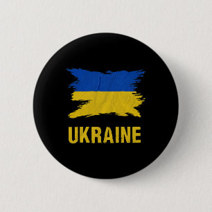Ukrainsk flagga Vintage Ukraina flagga 3  Knapp