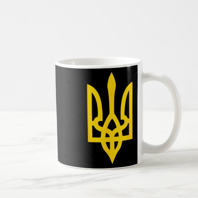 Ukrainsk flaggcrestsymbol logotyp Ukraina  Kaffemugg (Höger)