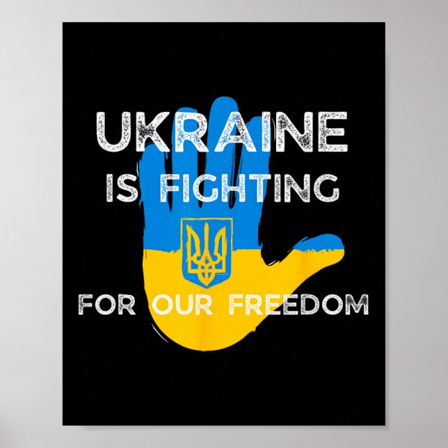Ukrainsk flaggstödd design Ukraina kämpa för Poster (Framsidan)