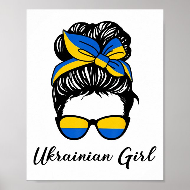 Ukrainsk flicka i blå och gula färger av Ukraina Poster (Framsidan)