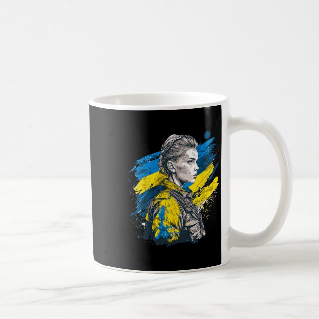 Ukrainsk flicka - styrka inför motstånd kaffemugg (Höger)
