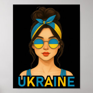 Ukrainsk flicka Ukraina Flagga Ukrainsk flickvän K Poster