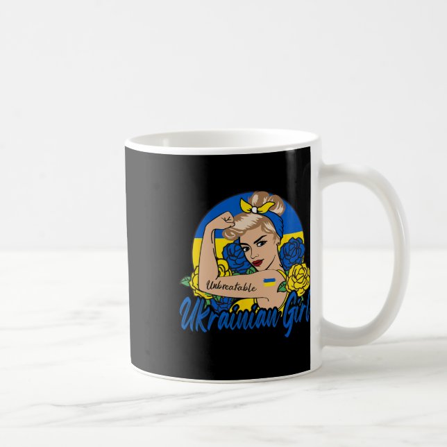 Ukrainsk flicka Ukraina Kvinna ukrainare Flagga  Kaffemugg (Höger)