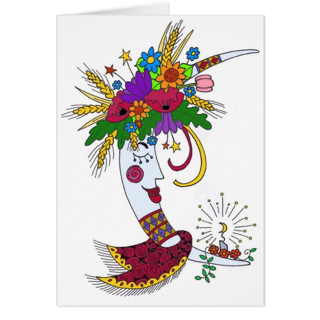 Ukrainsk Folk konst för månemammor Hälsningskort (Framsidan)
